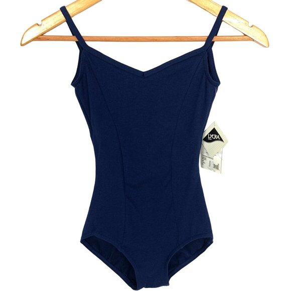 Capezio Princess Camisole Leotard Navy Blue Adult XS CC101 Lined Shelf Bra - Picture 1 of 10